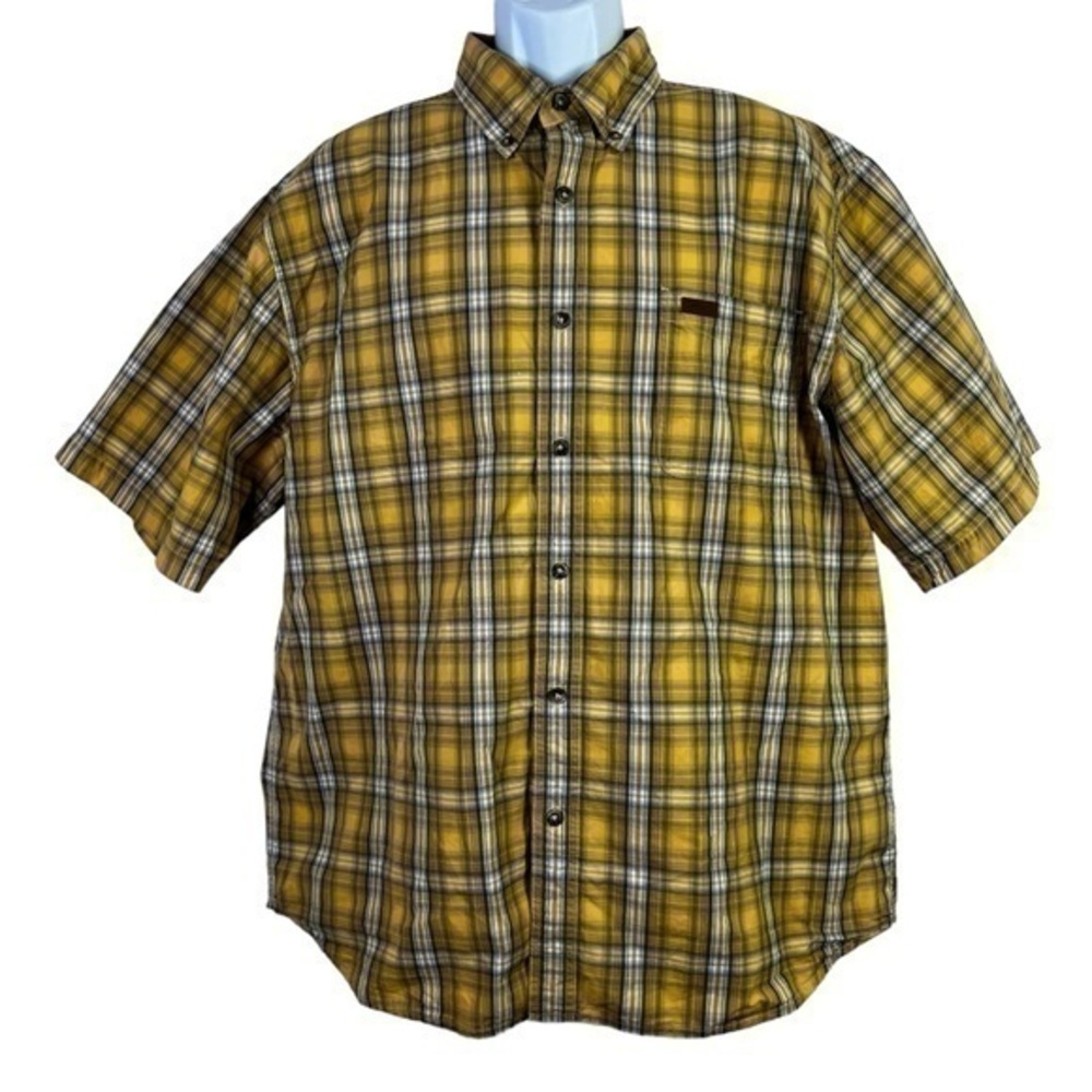Carhartt Men’s Casual Shirt Plaid Yellow mustard Size XL